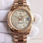 High Quality Copy Rolex Day-Date 40MM Watch MingZhu Movement Rose Gold White Dial